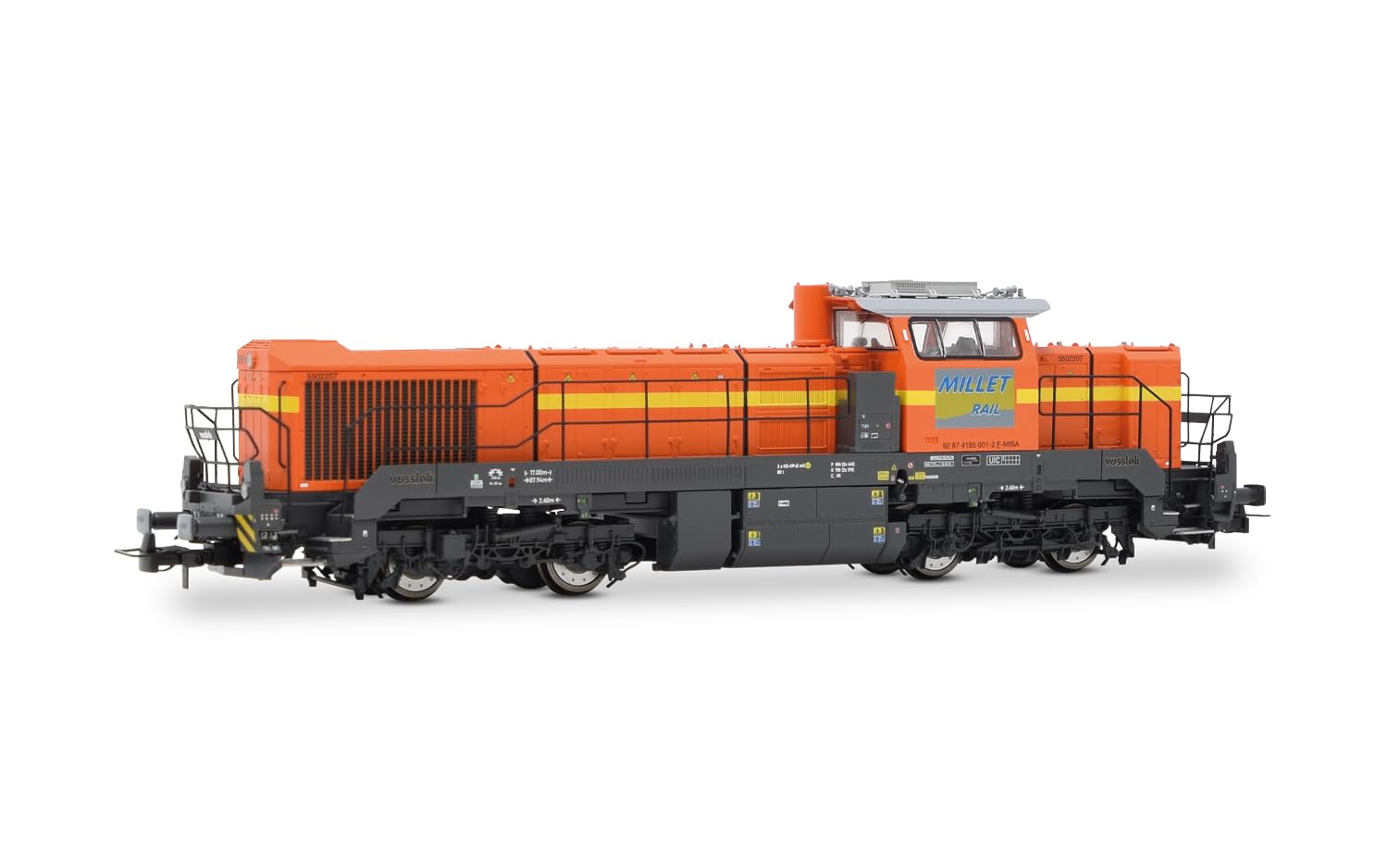 Jouef HJ2472 Millet Rail, Vossloh DE 18 diesel locomotive, orange/grey livery, ep. VI Locomotive - Diesel