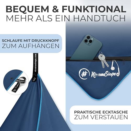 NirvanaShape Mikrofaser Handtuch, Microfaser Handtücher leicht, kompakt als Badetuch, Reisehandtuch,...
