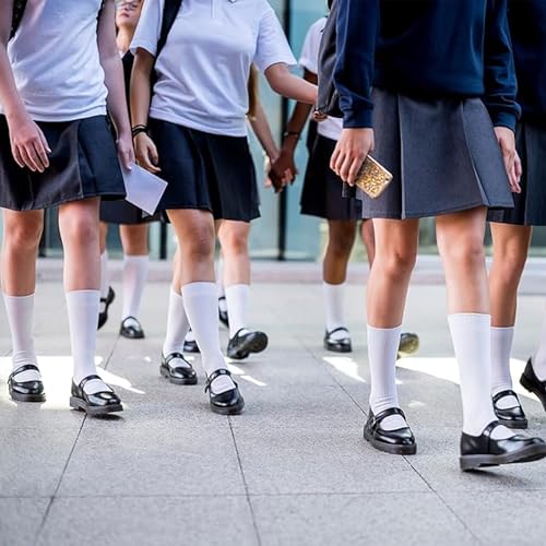 Image of kids school uniform socks for boys and girls, Made with Soft, Breathable & Durable Cotton, Anti Odour & Moisture Absorbent, Calf Length -pack of 3,ideal for School, Sports and All Day Wear
