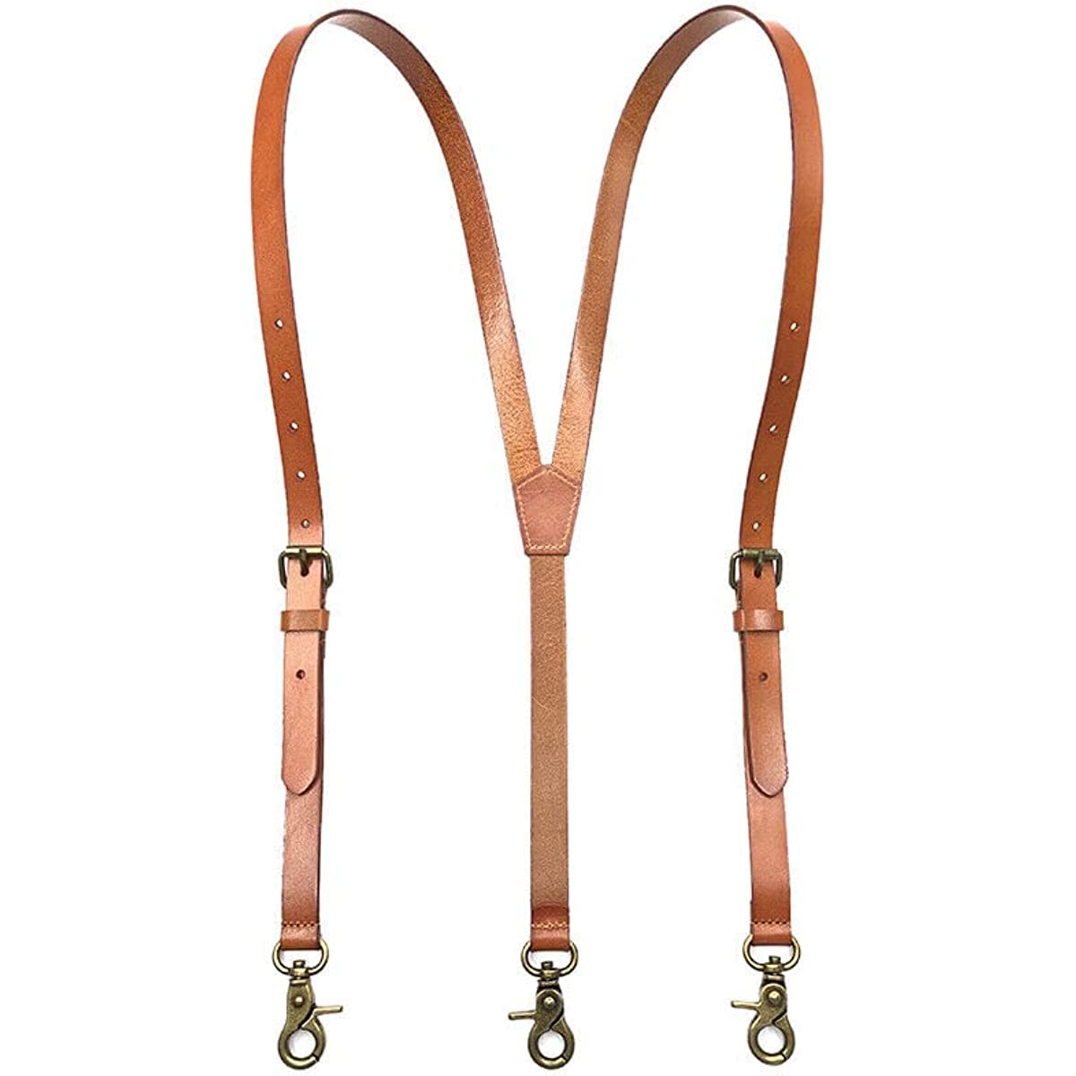 Nero/Marrone/Marrone Marrone Uomo Vintage In Vera Pelle Regolabile Bretelle Bretelle Cintura Con Ganci Loop