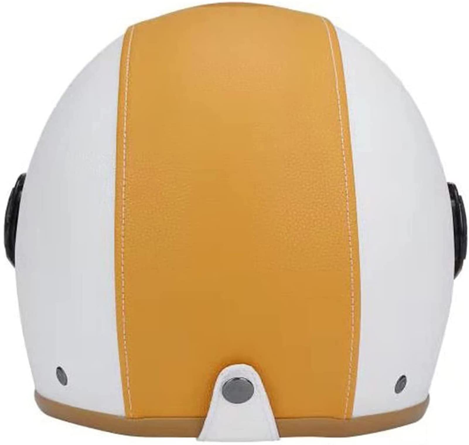 Moto 3/4 Casco Jet Retro De Cuero PU De Motocicleta - Scooter, Piloto De Crucero, Chopper, Vintage Para Hombres Y Mujeres - Certificación DOT/ECE C,M