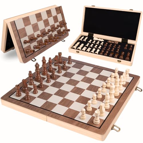 Amazing Pride® 15" Wooden Chess Set, Magnetic Chess Board for