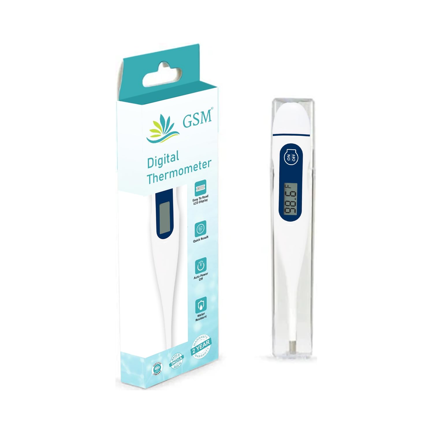 GSM Digital Thermometer for Adults and Children | Oral, Underarm and Rectal Temperature Measurement | °C/°F Display, Beep Alert, Auto Shut-Off, Water-Resistant-picture-18