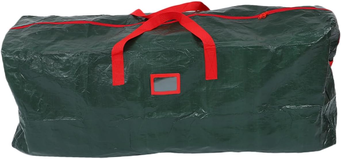VALICLUD Large Waterproof Xmas Tree Storage Bag with Zipper and Handles, Dustproof Green Holiday Tree Organizer Pouch 165x38x76 Cm for Home Christmas Decoration Storage
