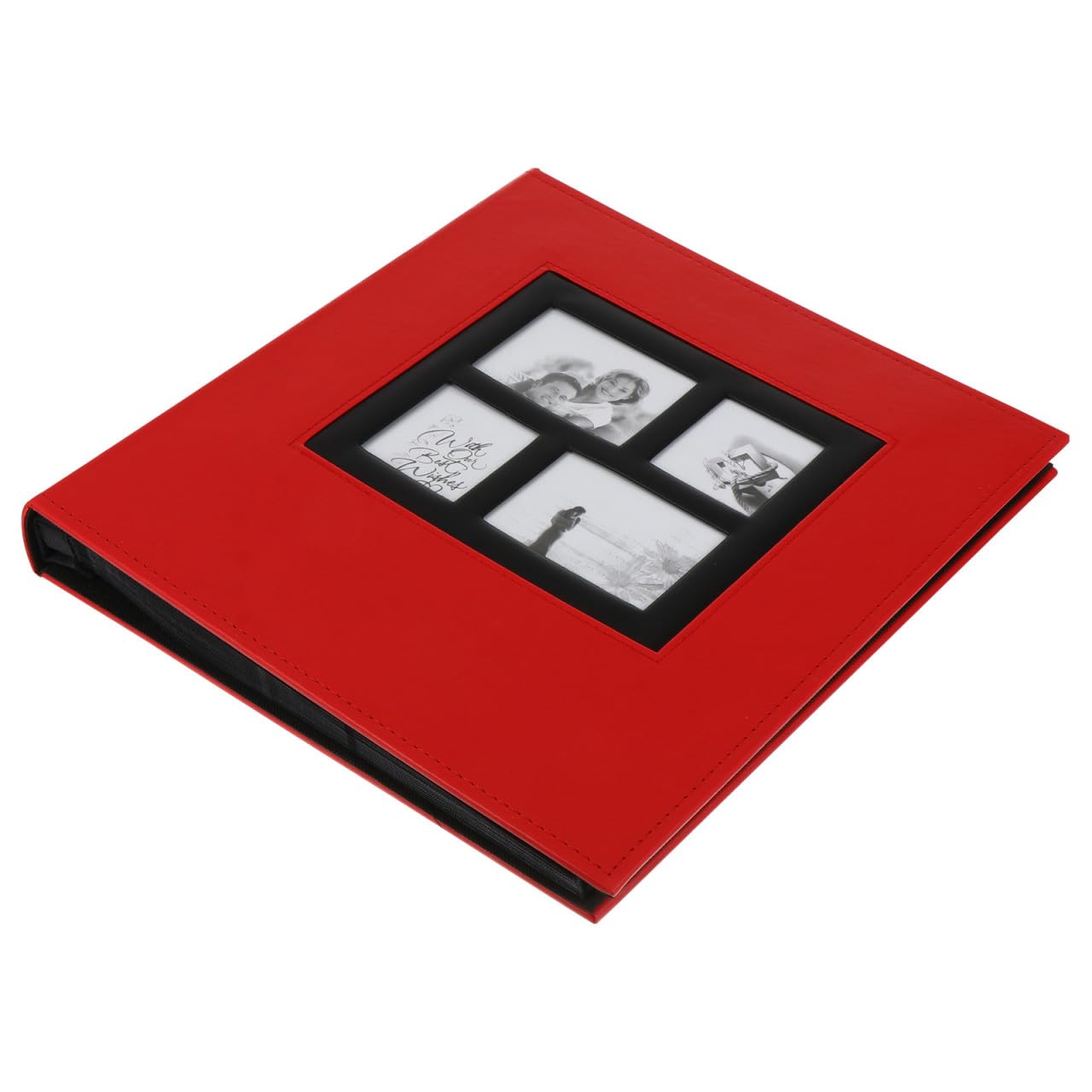 TOPPERFUN Fotoalbum Bilderhalterbuch aus Kunstleder mit 400 Taschen Rot Einsteckalbum für Erinnerungsstücke für 6 zoll Fotos