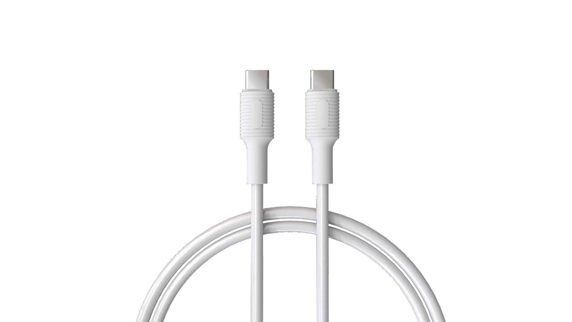 REMORAX Coral Type C-C Power Delivery Hızlı Şarj Kablosu, Beyaz Kablo, Beyaz/Beyaz Uçlar (150 CM)