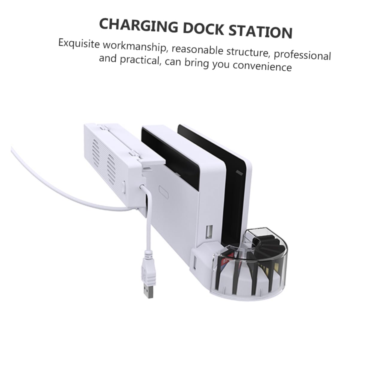 LIFKOME 1set Dock Di Ricarica Per Switch Oled Con Ventola Di Raffreddamento e Base Stazione Di Ricarica Per Gamepad e Conservazione Schede Di Gioco Con Copertura Trasparente
