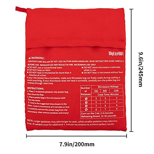 Mylifeunit Microwave Potato Bag, Baked Potato Microwave Baking Bag, Red #TOP5