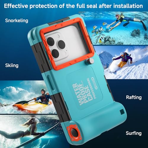 Underwater Phone Case for Snorkeling, [50ft/15M] Professional Scuba Diving Waterproof Phone Case for iPhone 17-7 Pro/Pro Max/Plus/Mini, 16/17E, SE 2/3, Galaxy S10-S25 Plus/Ultra, A21-A56 [Blue] by Eivitrevy - Image 7