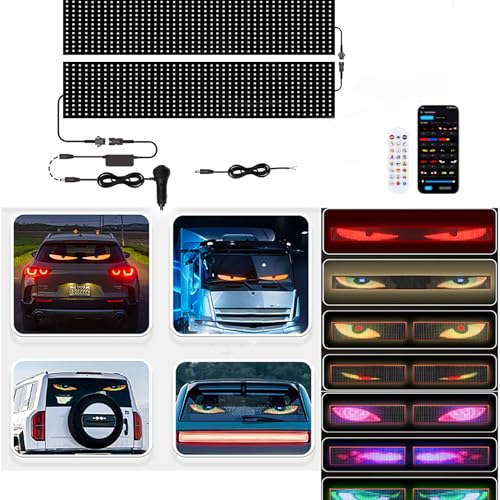 Devil Eyes Light for Cars, Devil Eyes Light LED Eyes for Truck Windshield, APP and Remote Control Devil's Eye Truck Animation Led Pixel Panel for Car Windshield LED Eye for Car