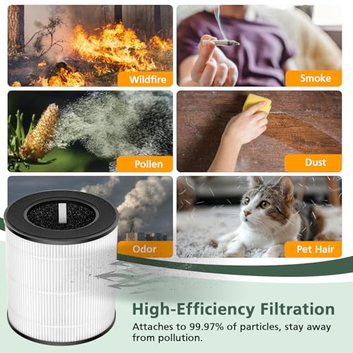 Image of B-D02L Air Purifier Replacement Filter, Compatible with MOOKA and KOIOS B-D02L Air Purifiers, VEWIOR B-D02U Air Purifier, 3-in-1 HEPA Air Filter for B-D02L and B-D02U Air Purifiers, 2 Pack
