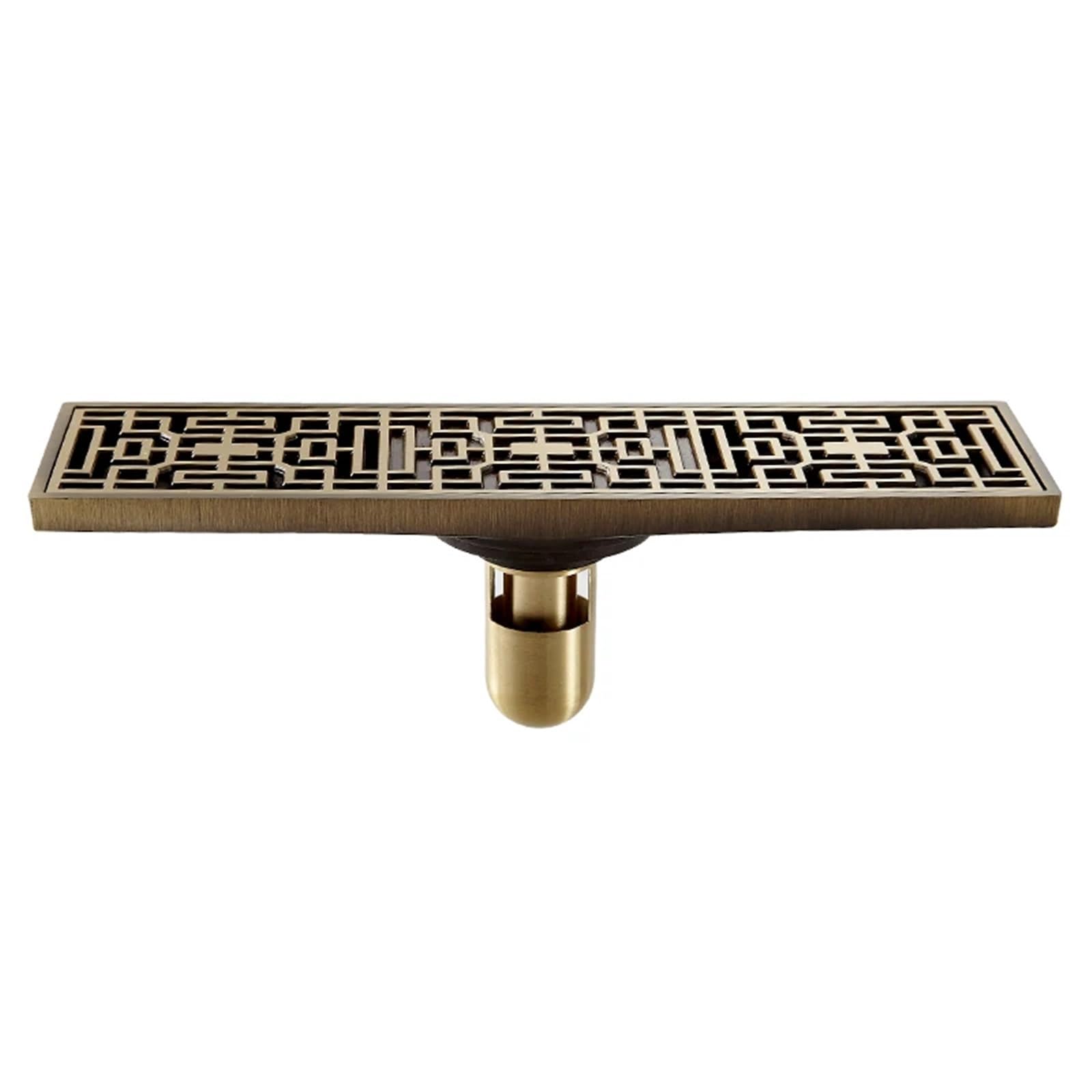Sumidero Ducha Desagüe de Suelo latón Antiguo con Tapa Tallada artística, desagüe Ducha, Accesorios baño, colador(Style C-8cm Deep)