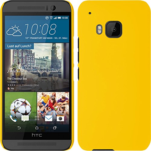 PhoneNatic Funda Rígida Compatible con HTC One M9   Goma Amarillo   Cover Cubierta + Protector de Pantalla