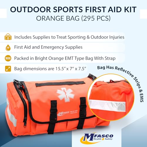 Image of Outdoor Sports First Aid Kit - Complete First Aid Supplies for Outdoor Sporting Injuries, Teams Trainers & Coaches Portable Team Sytle Bag -Easy to Refill and Reuse