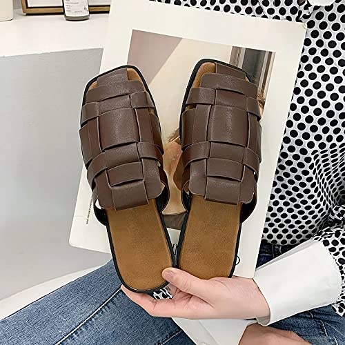 Slippers Women Fashion Summer Women Shoes Hollow Causal Shoes Office Ladies Slippers Flat Sandals Close Toe Leather Female3