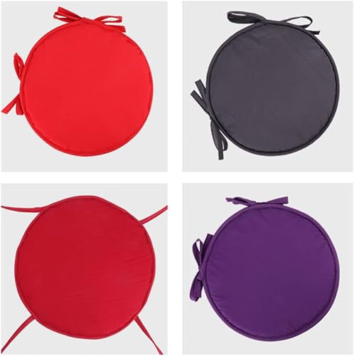 Miniatura 4 de Holibanna 1 cojín redondo para taburete de bar para cocina, comedor, cojín de asiento de 1215 pulgadas con lazos, cojines antideslizantes para sala
