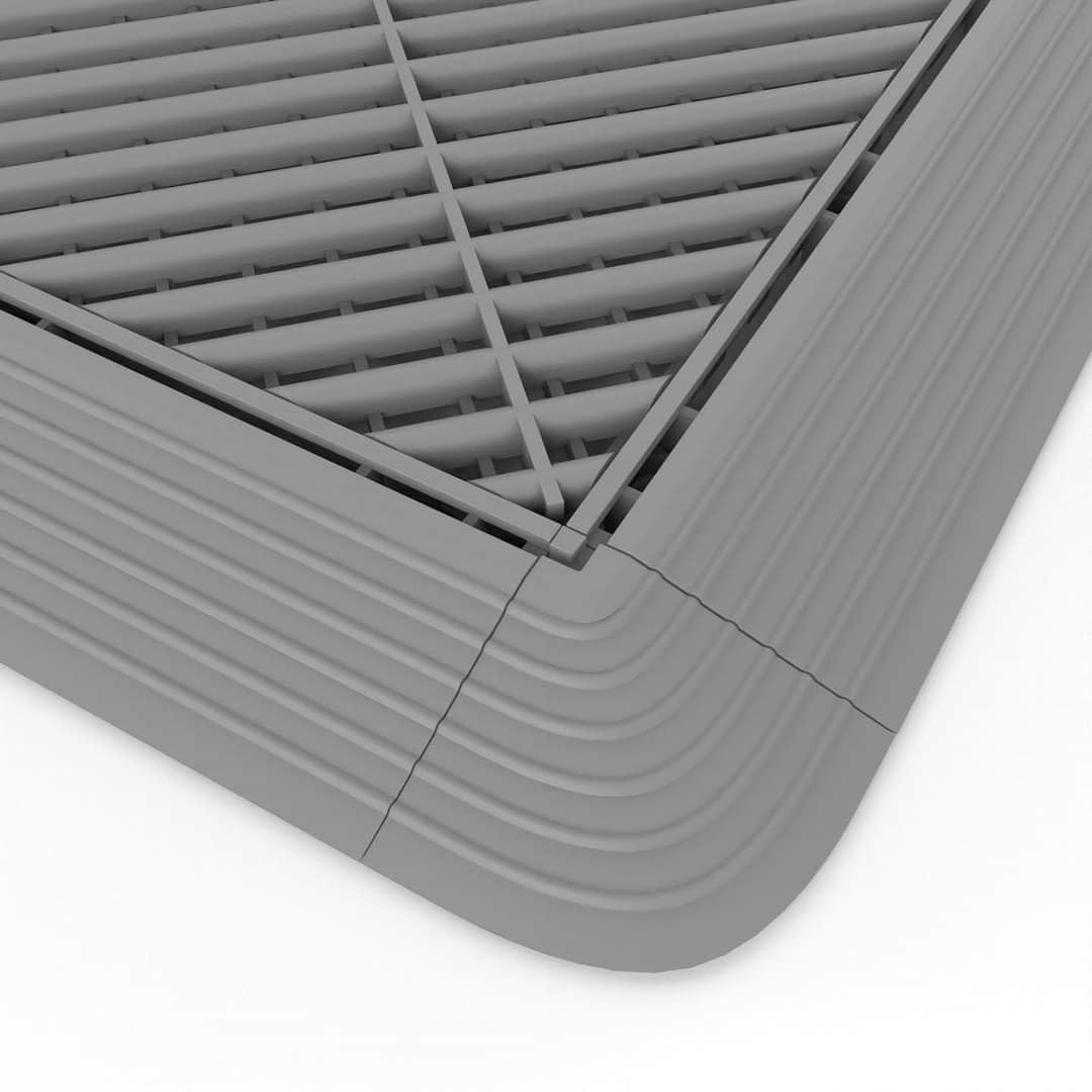 PIASTRELLE PAVIMENTAZIONE AD INCASTRO, CARRABILE, DRENANTE, GRIGLIATO IN PLASTICA ANTISCIVOLO GARAGE OFFICINA CONCESSIONARIA CARROZZERIA AUTOLAVAGGIO CASA TERRAZZA (GRIGIO)