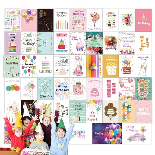 Cartes d'anniversaire avec enveloppes : lot de cartes de vœux assorties
