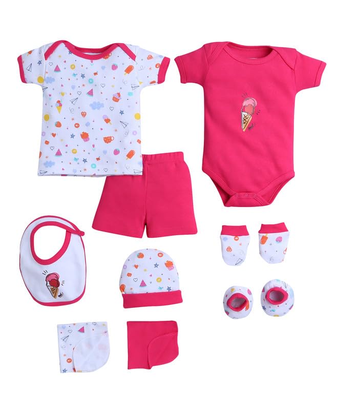 BUMZEE Baby Girls Cotton Half Sleeves Gift Set (Peb10579581)