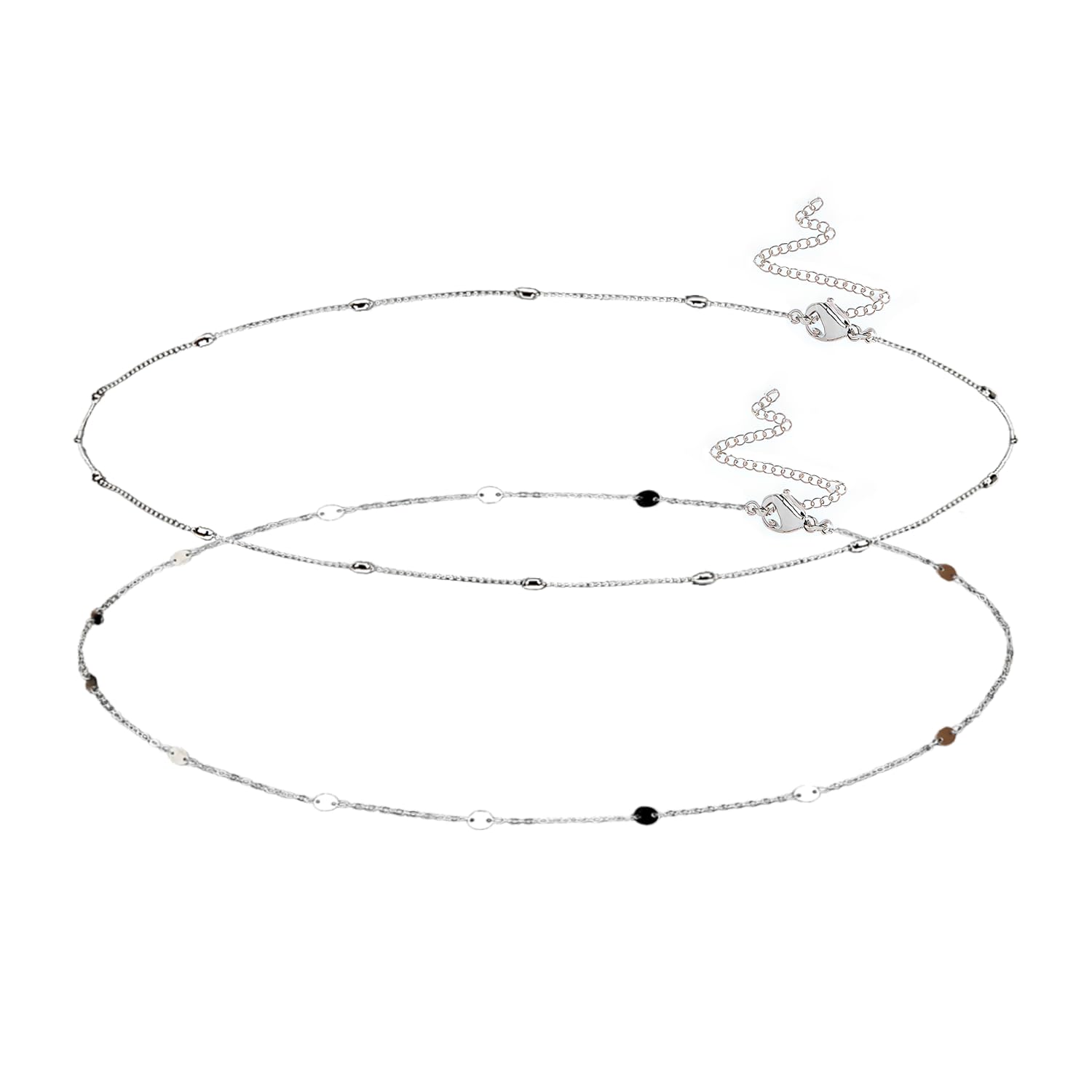 2PCS Cadena Cintura, Impermeable Belly Chain, Ajustable Body Chain Mujer, Joya para el Cuerpo