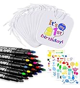 Baby Lätzchen zum Bemalen für Babyparty,ANYUKE 20 Textilstifte Waschfest und 12 Stück Lätzchen We...