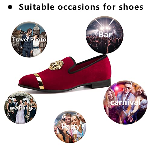 Image of Meijiana Mens Dress Shoes - Black Velvet Loafers for Men with Metal Buckle - Fashion Casual Business Formal Mens Black Dress Shoes - Comfortable Rubber Sole