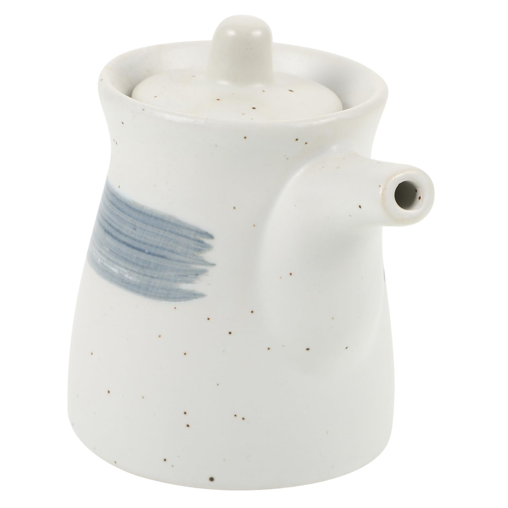 COLLBATH Japanese Style Ceramic Soy Sauce Dispenser Condiment Storage Bottle for Oil Vinegar Multi Functional Seasoning Jar with Design Easy to Clean
