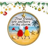 Sojuaxi 友情 オーナメント,2次元 平面 記念 ペンダント - クリスマス友情オーナメント,女性 姉妹 家族 誕生日 イースター ドア ホーム用