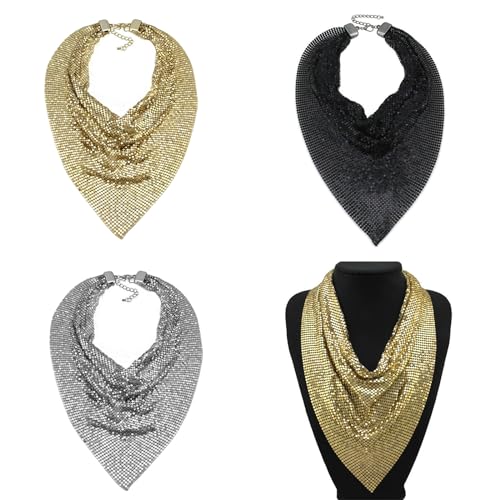 Woman Alloy Scarf Wedding Masquerade Neck Scarf Lightweight Scarf With Sequins For Banquet Decorative Supplies Alloy2