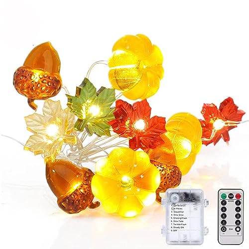 Guirlande lumineuse citrouille 30 LED fil de cuivre flexible