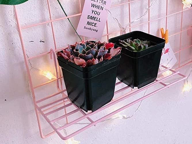 Image of Metal Grid Square Photo Frame for Wall Clip Holder Photo Frame,Multi Functional Creative Mesh Wall Grid-Package: 1pc Frame (black, 30cm x 30cm)
