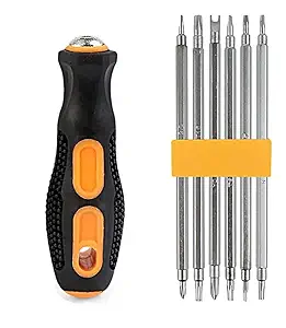 ATHRZ 6 in 1 Screwdriver Set Total 12 types Repair Tool Kit with S2 Steel Bits - 6PCTK