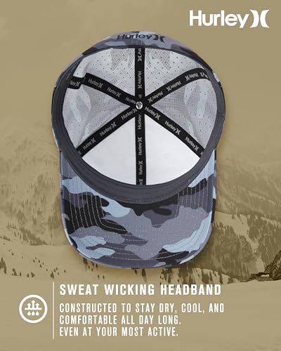 Image of Hurley Men's Baseball Cap - Sweat-Wicking Fitted Baseball Hats for Men (S-XL)