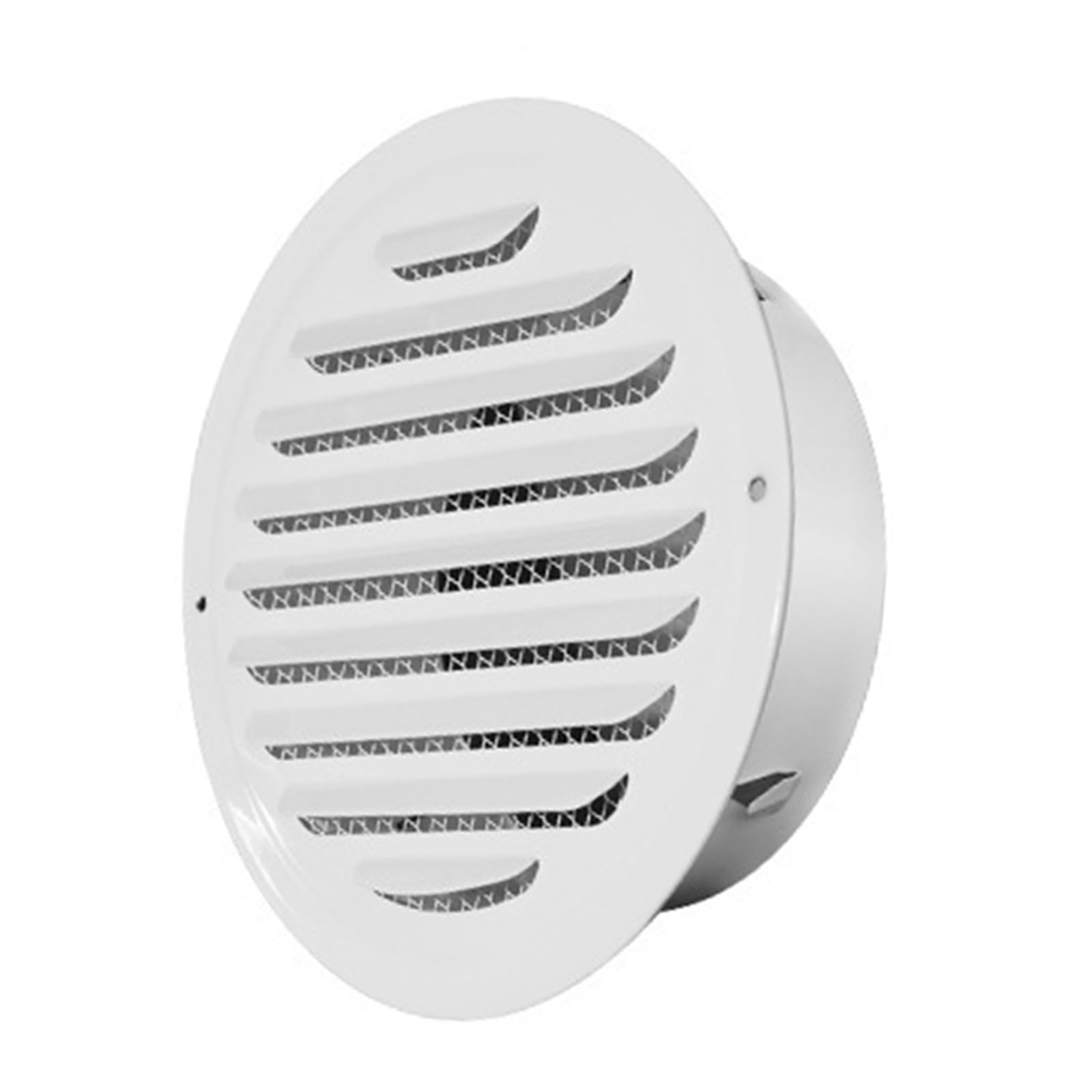 Stainless Steel Air Outlet Vent Louver Grille Covers with Screen Meshes Round Soffit Dryer Covers Enduring Louvered Grille Wall