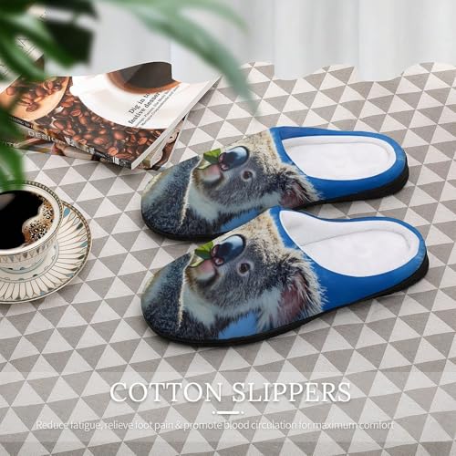 Cute Koala Women's Cotton Slippers Indoor Outdoor Slip-on Warm House Shoes with Anti-Skid Rubber Sole 5