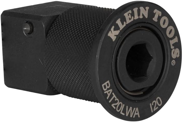 KLEIN TOOLS BAT20LWA Adapter for 90-Degree Impact Wrench (Cat. Nos. BAT20LW and BAT20LW1), 7/16-Inch Quick-Change Adapter, 1/2-Inch Drive