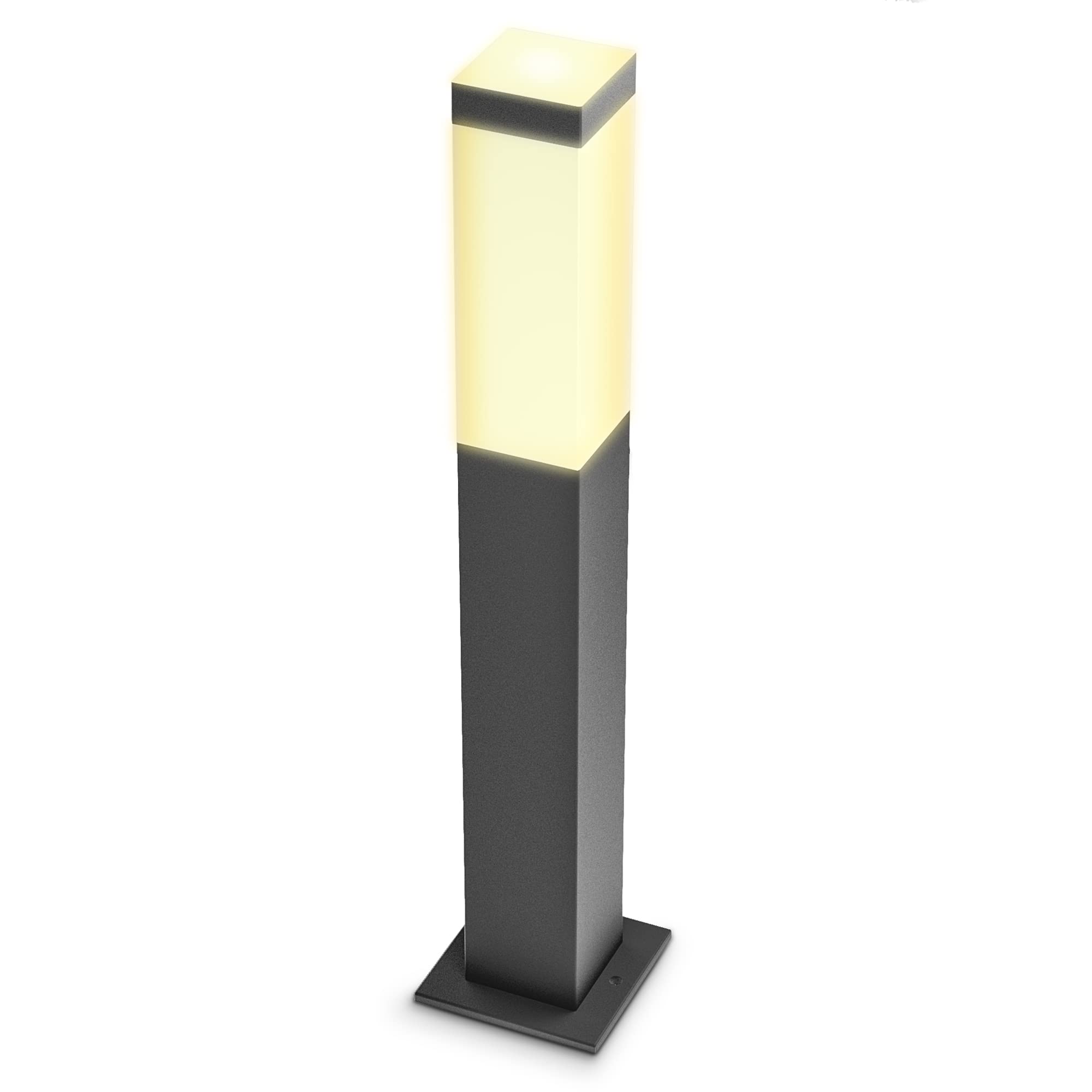SSC-LUXon RADIVO Pollerleuchte Wegeleuchte Außen anthrazit inkl. LED E14 Lampe warmweiß - Sockelleuchte 230V Außenbereich IP44