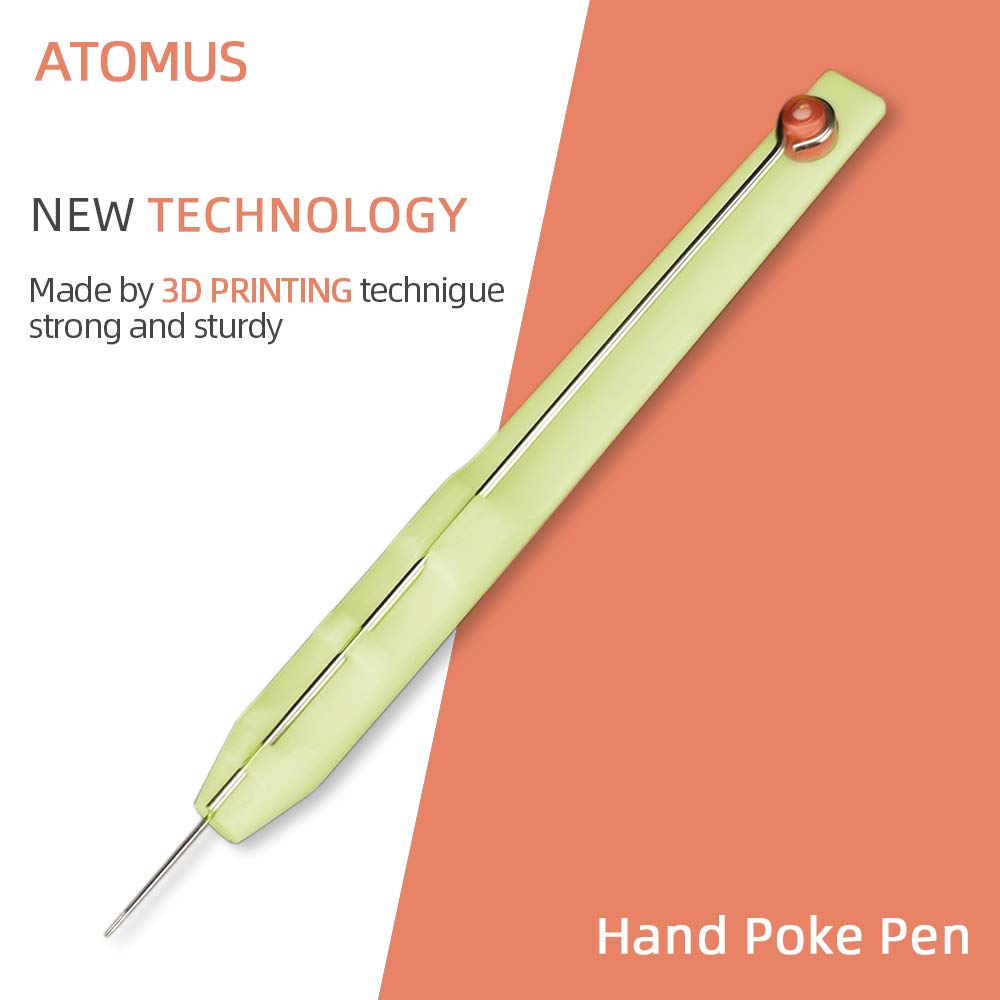 ATOMUS DIY Tattoo Poke Pen Kit with Razor Ink Cups Tattoo Practice Skin