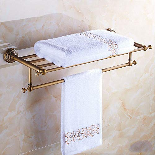 Preisvergleich Produktbild MBYW moderner Handtuchhalter Badhandtuchhalter Doppelter Handtuchhalter aus Kupfer antikem Handtuchhalter aus Metall, hängender Gepäckträger aus Europa geschnitzter Handtuchhalter