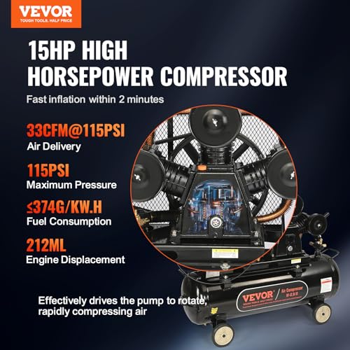 VEVOR 15HP Gas Powered Compressor