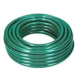 Manguera de jardín verde [50 metros 3/4], resistente y flexible con protección anti-UV y anti-algas. Manguera de riego para lavar el coche, mascotas, llenar la piscina, etc. Accesorios para...