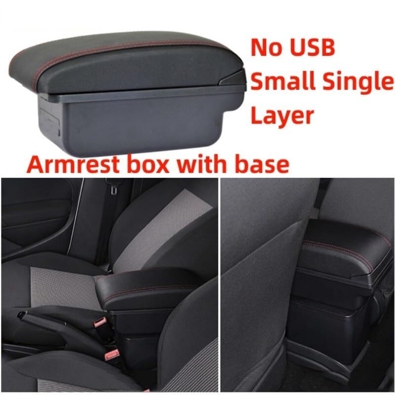 Couverture d'accoudoir de voiture Pour Peugeot 107/pour Citroën C1/pour Toyota Pour Aygo BJ/pour BYD F0 Accoudoir Boîte Intérieure | A1 Black red NO USB