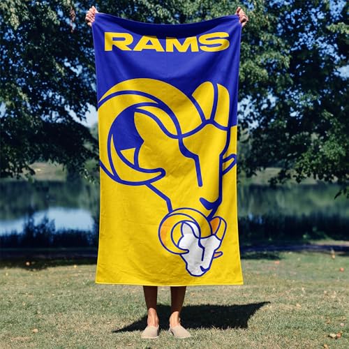 Image of Northwest NFL Los Angeles Rams Microfiber Beach Towel, 30 x 60 Inches - Quick Dry, Sand Resistant, Lightweight, Highly Absorbent, Incisor Design