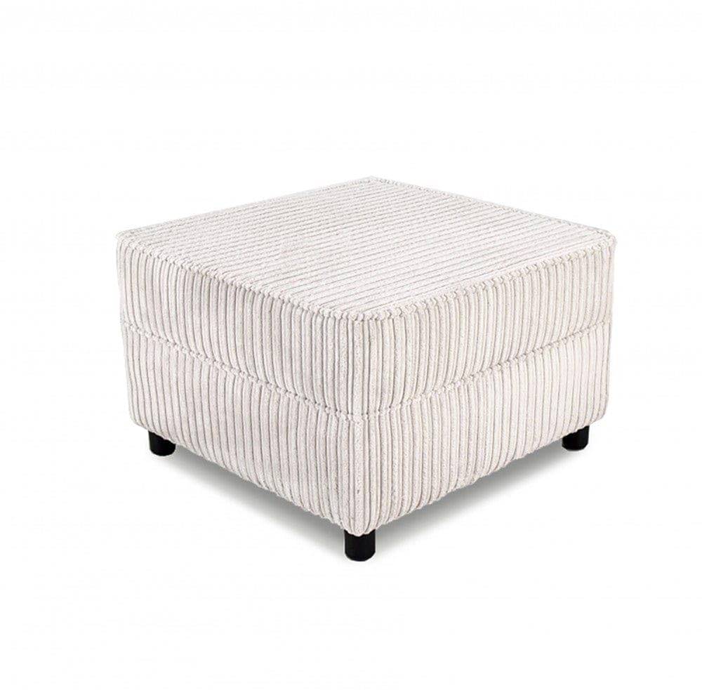 SOFASELECTIONUK LTD Stylish Jumbo Cord Foot stool – Perfect Living Room Furniture Accessory for Chairs, Couches & Swivel Armchairs | Luxurious Pouffe with Soft Durable Fabric (Cream, Footstool)
