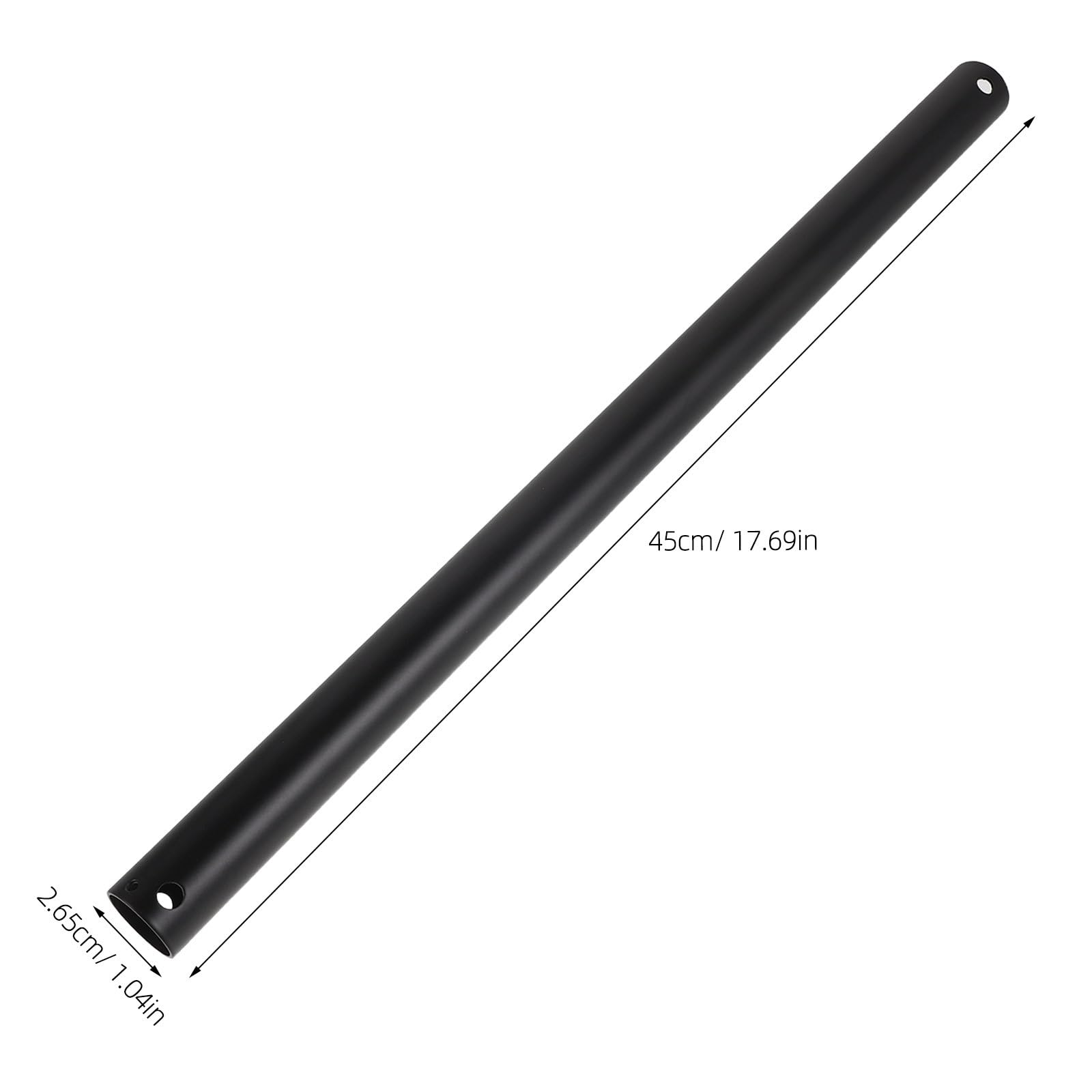 Rallonge de tige pour ventilateur de plafond - Tige d'extension noire mate pour luminaire, améliorant l'esthétique du ventilateur de plafond en toutes occasions. Longueur : 45,7 cm