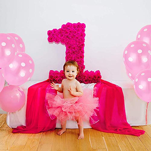 Image of TONIFUL 100pcs Pink and White Polka Dots Balloons 12inch large Polka Dot Latex Party Balloons for Wedding Birthday Party Festival Decoration Supplies