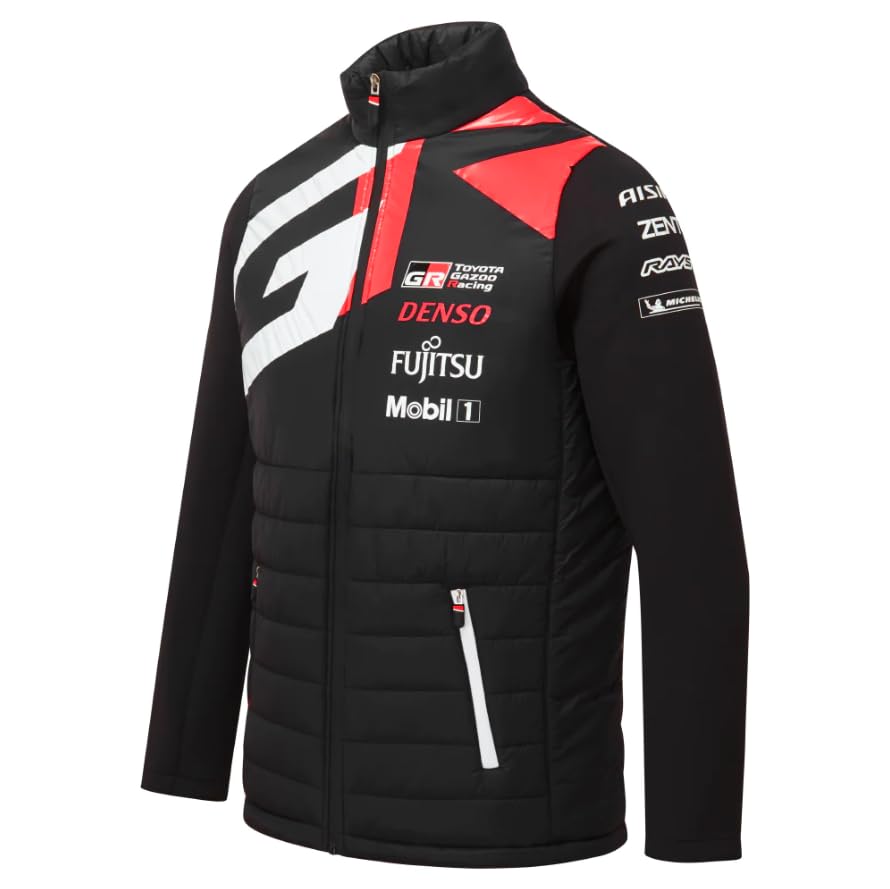 Toyota Gazoo Racing WEC - Team Padded Hybrid Jacket - World Endurance Championship WEC - Official Merchandise - Black/Red/White - Le Mans 24hr (L)