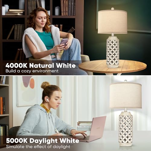 Partphoner STR-DL-0039 26 Inch High Table Lamp Set Of 2, Distressed Geometric Four-Leaf Clover Cutout Table Lamps thumb #4