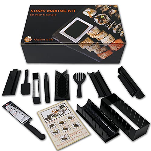 WUMDOO Sushi Set zum Selbermachen von Sushi Rollen 11 teiliges Set Sushi Maschine, Reisrollenformer Sushi Maker Kit Cover