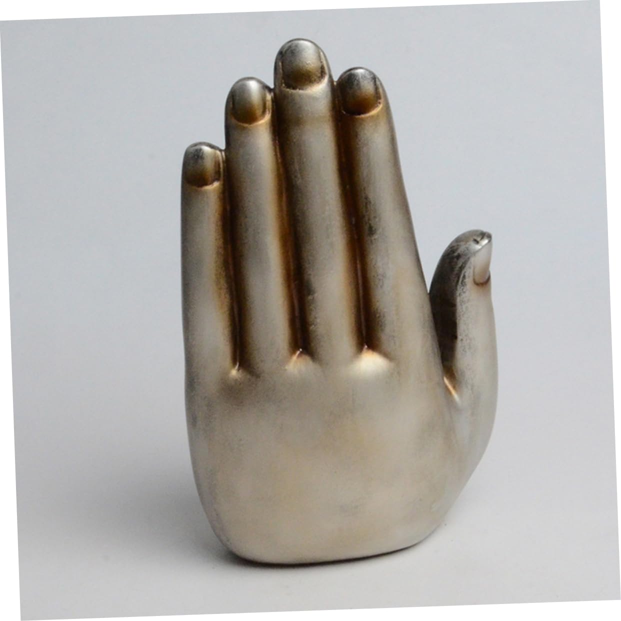Adorno de Figura de Buda de Resina Plata para Hogar y Oficina